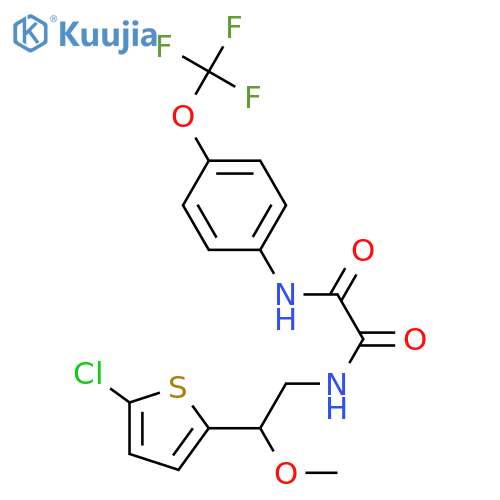 N-[2-(5-chlorothiophen-2-yl)-2-methoxyethyl]-N'-[4-(trifluoromethoxy)phenyl]ethanediamide structure