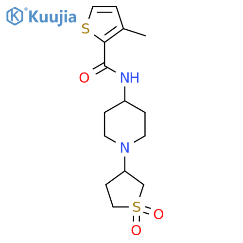 N-[1-(1,1-dioxo-1lambda6-thiolan-3-yl)piperidin-4-yl]-3-methylthiophene-2-carboxamide structure