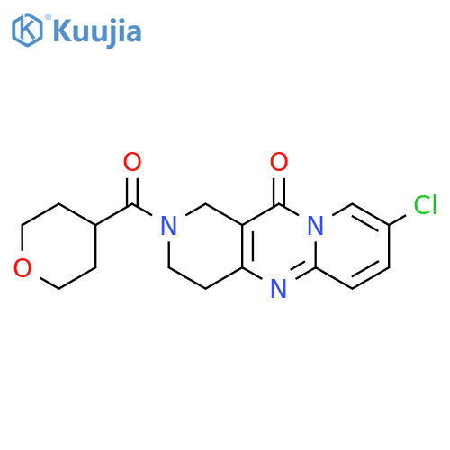 13-chloro-5-(oxane-4-carbonyl)-1,5,9-triazatricyclo8.4.0.0^{3,8}tetradeca-3(8),9,11,13-tetraen-2-one structure