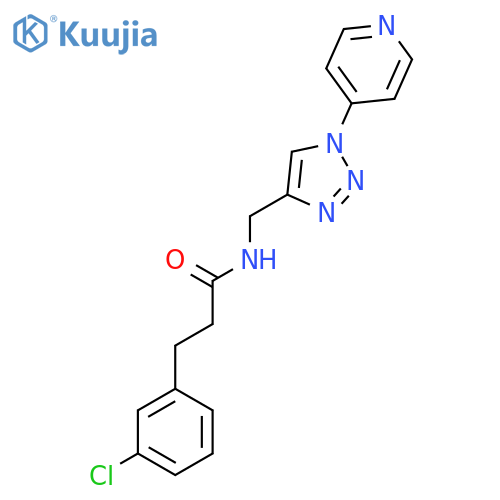 3-(3-chlorophenyl)-N-{1-(pyridin-4-yl)-1H-1,2,3-triazol-4-ylmethyl}propanamide structure