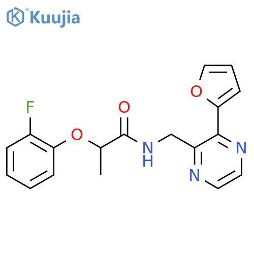 2-(2-fluorophenoxy)-N-{[3-(furan-2-yl)pyrazin-2-yl]methyl}propanamide structure