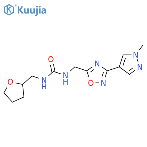 3-{[3-(1-methyl-1H-pyrazol-4-yl)-1,2,4-oxadiazol-5-yl]methyl}-1-[(oxolan-2-yl)methyl]urea structure