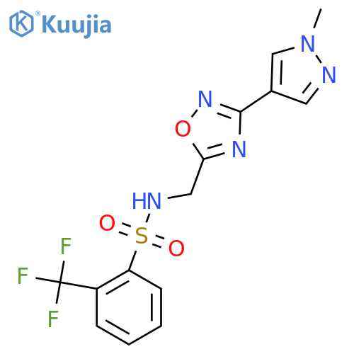 N-{3-(1-methyl-1H-pyrazol-4-yl)-1,2,4-oxadiazol-5-ylmethyl}-2-(trifluoromethyl)benzene-1-sulfonamide structure
