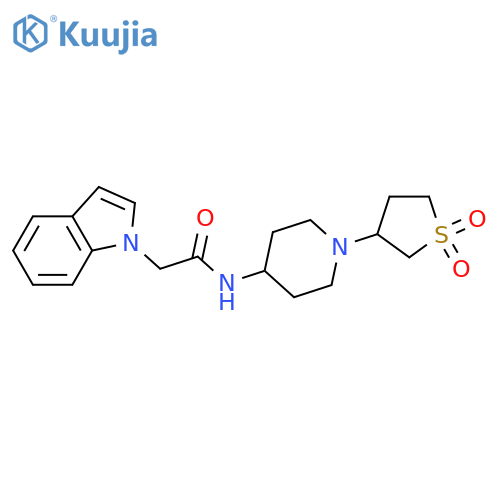 N-1-(1,1-dioxo-1lambda6-thiolan-3-yl)piperidin-4-yl-2-(1H-indol-1-yl)acetamide structure