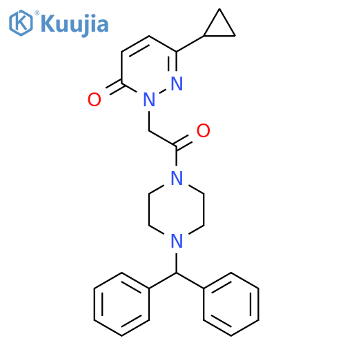 6-cyclopropyl-2-{2-[4-(diphenylmethyl)piperazin-1-yl]-2-oxoethyl}-2,3-dihydropyridazin-3-one structure
