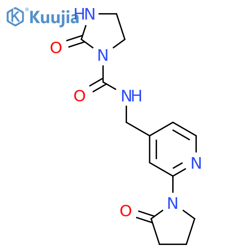 2-oxo-N-{[2-(2-oxopyrrolidin-1-yl)pyridin-4-yl]methyl}imidazolidine-1-carboxamide structure