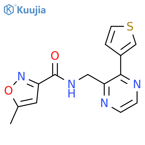 5-methyl-N-{[3-(thiophen-3-yl)pyrazin-2-yl]methyl}-1,2-oxazole-3-carboxamide structure