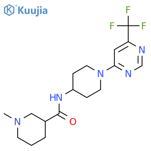 1-methyl-N-{1-[6-(trifluoromethyl)pyrimidin-4-yl]piperidin-4-yl}piperidine-3-carboxamide structure