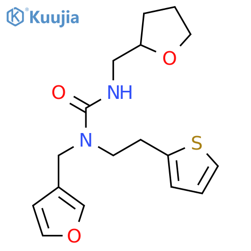 3-[(furan-3-yl)methyl]-1-[(oxolan-2-yl)methyl]-3-[2-(thiophen-2-yl)ethyl]urea structure