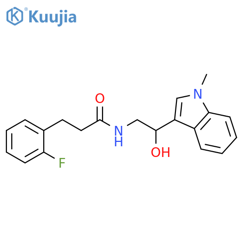 3-(2-fluorophenyl)-N-[2-hydroxy-2-(1-methyl-1H-indol-3-yl)ethyl]propanamide structure