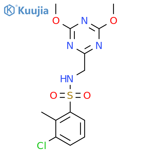 3-chloro-N-(4,6-dimethoxy-1,3,5-triazin-2-yl)methyl-2-methylbenzene-1-sulfonamide structure