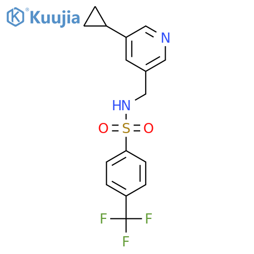 N-(5-cyclopropylpyridin-3-yl)methyl-4-(trifluoromethyl)benzene-1-sulfonamide structure