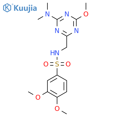 N-{4-(dimethylamino)-6-methoxy-1,3,5-triazin-2-ylmethyl}-3,4-dimethoxybenzene-1-sulfonamide structure
