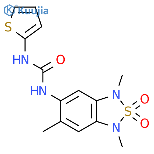 1-(thiophen-2-yl)-3-(1,3,6-trimethyl-2,2-dioxo-1,3-dihydro-2lambda6,1,3-benzothiadiazol-5-yl)urea structure