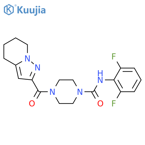 N-(2,6-difluorophenyl)-4-{4H,5H,6H,7H-pyrazolo[1,5-a]pyridine-2-carbonyl}piperazine-1-carboxamide structure