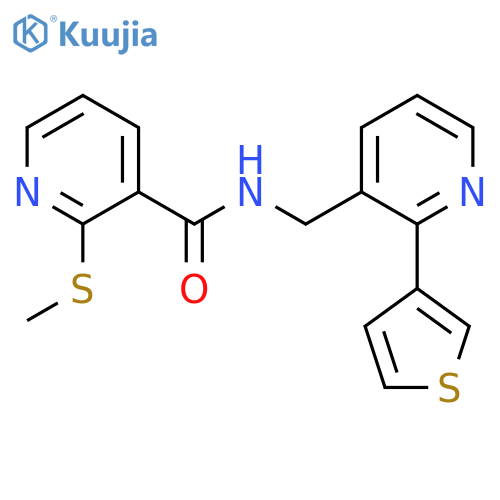 2-(methylsulfanyl)-N-{[2-(thiophen-3-yl)pyridin-3-yl]methyl}pyridine-3-carboxamide structure