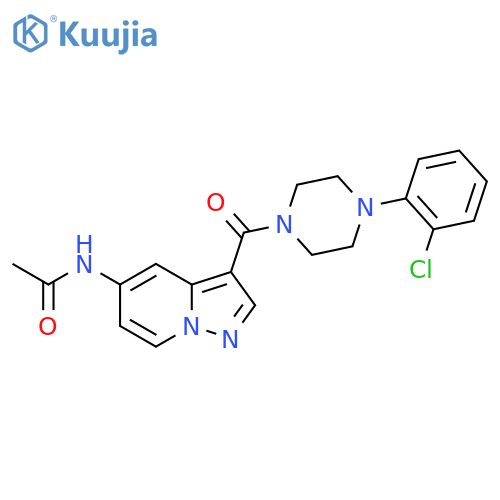 N-{3-[4-(2-chlorophenyl)piperazine-1-carbonyl]pyrazolo[1,5-a]pyridin-5-yl}acetamide structure
