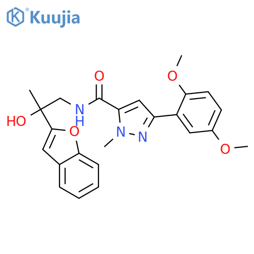 N-[2-(1-benzofuran-2-yl)-2-hydroxypropyl]-3-(2,5-dimethoxyphenyl)-1-methyl-1H-pyrazole-5-carboxamide structure