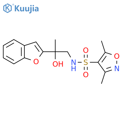 N-[2-(1-benzofuran-2-yl)-2-hydroxypropyl]-3,5-dimethyl-1,2-oxazole-4-sulfonamide structure