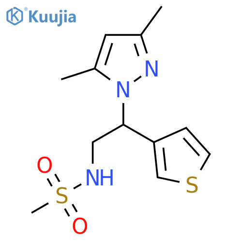 N-[2-(3,5-dimethyl-1H-pyrazol-1-yl)-2-(thiophen-3-yl)ethyl]methanesulfonamide structure