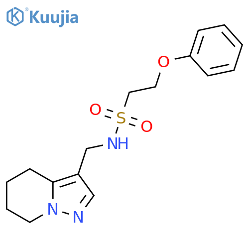 2-phenoxy-N-({4H,5H,6H,7H-pyrazolo[1,5-a]pyridin-3-yl}methyl)ethane-1-sulfonamide structure