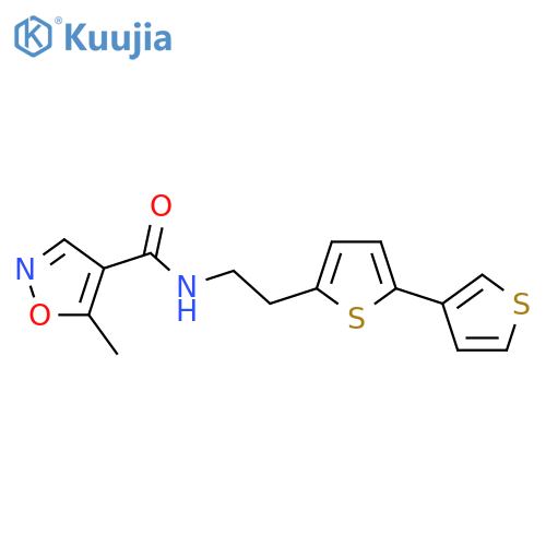 N-(2-{2,3'-bithiophene-5-yl}ethyl)-5-methyl-1,2-oxazole-4-carboxamide structure