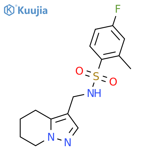 4-fluoro-2-methyl-N-({4H,5H,6H,7H-pyrazolo[1,5-a]pyridin-3-yl}methyl)benzene-1-sulfonamide structure