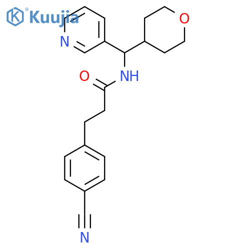 3-(4-cyanophenyl)-N-[(oxan-4-yl)(pyridin-3-yl)methyl]propanamide structure
