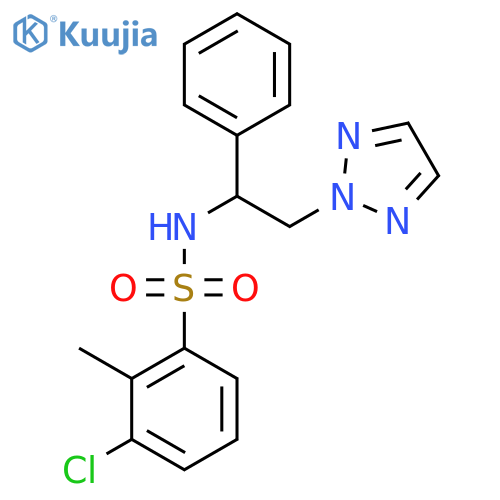 3-chloro-2-methyl-N-1-phenyl-2-(2H-1,2,3-triazol-2-yl)ethylbenzene-1-sulfonamide structure