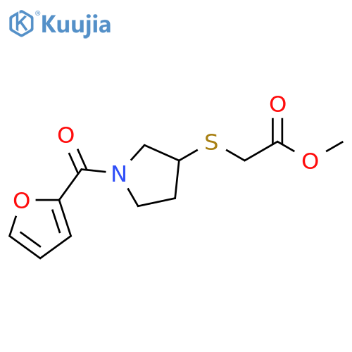 methyl 2-{[1-(furan-2-carbonyl)pyrrolidin-3-yl]sulfanyl}acetate structure