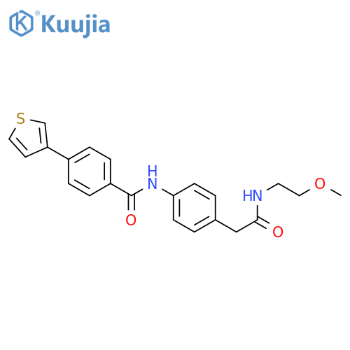 N-(4-{(2-methoxyethyl)carbamoylmethyl}phenyl)-4-(thiophen-3-yl)benzamide structure