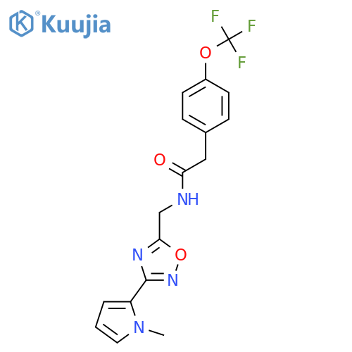 N-{[3-(1-methyl-1H-pyrrol-2-yl)-1,2,4-oxadiazol-5-yl]methyl}-2-[4-(trifluoromethoxy)phenyl]acetamide structure