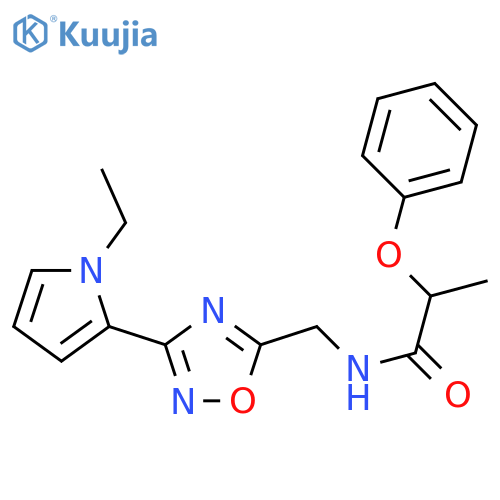 N-{[3-(1-ethyl-1H-pyrrol-2-yl)-1,2,4-oxadiazol-5-yl]methyl}-2-phenoxypropanamide structure
