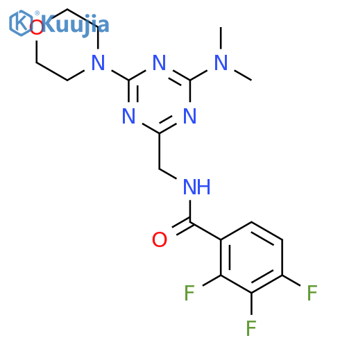 N-{4-(dimethylamino)-6-(morpholin-4-yl)-1,3,5-triazin-2-ylmethyl}-2,3,4-trifluorobenzamide structure