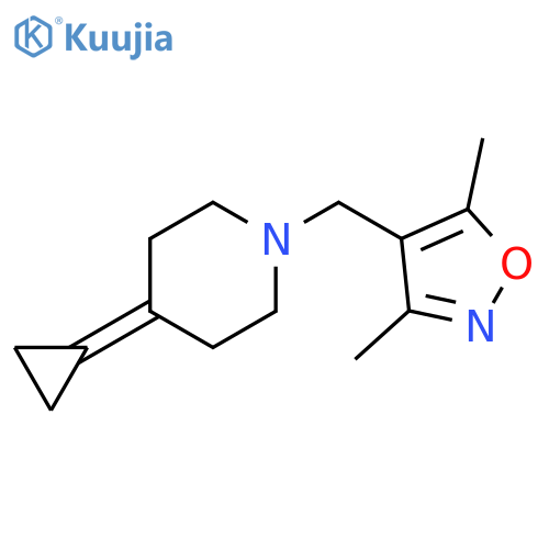 4-cyclopropylidene-1-[(3,5-dimethyl-1,2-oxazol-4-yl)methyl]piperidine structure