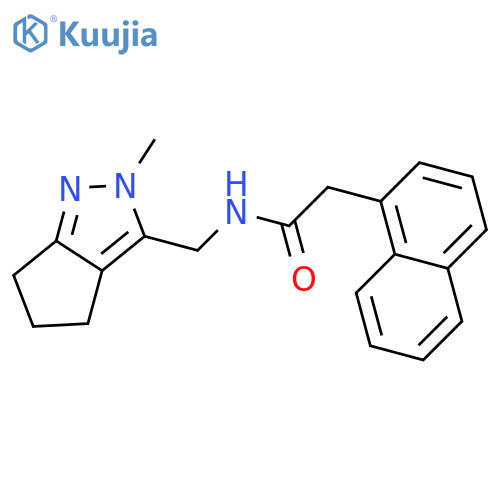 N-({2-methyl-2H,4H,5H,6H-cyclopenta[c]pyrazol-3-yl}methyl)-2-(naphthalen-1-yl)acetamide structure