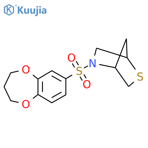 5-(3,4-dihydro-2H-1,5-benzodioxepine-7-sulfonyl)-2-thia-5-azabicyclo[2.2.1]heptane structure