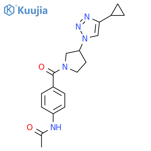 N-{4-3-(4-cyclopropyl-1H-1,2,3-triazol-1-yl)pyrrolidine-1-carbonylphenyl}acetamide structure