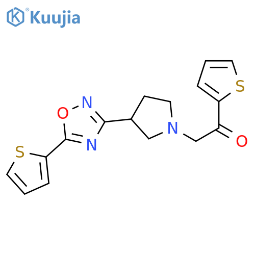 2-(thiophen-2-yl)-1-{3-[5-(thiophen-2-yl)-1,2,4-oxadiazol-3-yl]pyrrolidin-1-yl}ethan-1-one structure
