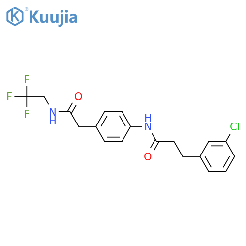 3-(3-chlorophenyl)-N-(4-{[(2,2,2-trifluoroethyl)carbamoyl]methyl}phenyl)propanamide structure