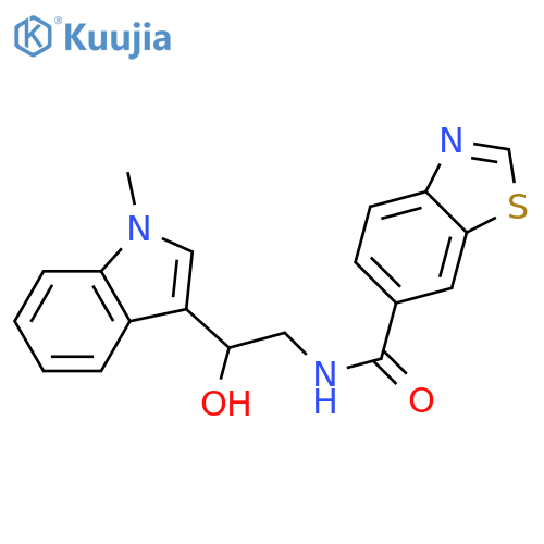 N-[2-hydroxy-2-(1-methyl-1H-indol-3-yl)ethyl]-1,3-benzothiazole-6-carboxamide structure
