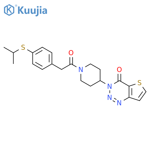 3-(1-{2-4-(propan-2-ylsulfanyl)phenylacetyl}piperidin-4-yl)-3H,4H-thieno3,2-d1,2,3triazin-4-one structure