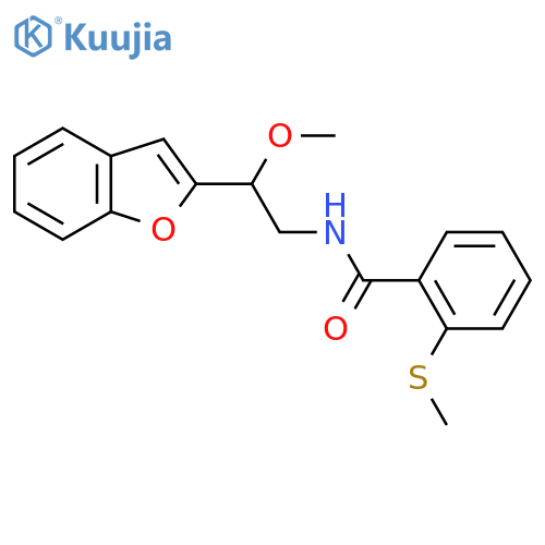 N-2-(1-benzofuran-2-yl)-2-methoxyethyl-2-(methylsulfanyl)benzamide structure