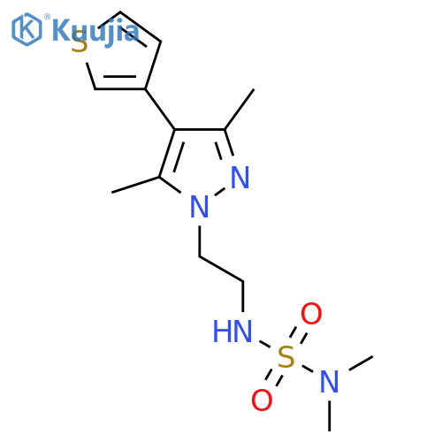 ({2-[3,5-dimethyl-4-(thiophen-3-yl)-1H-pyrazol-1-yl]ethyl}sulfamoyl)dimethylamine structure