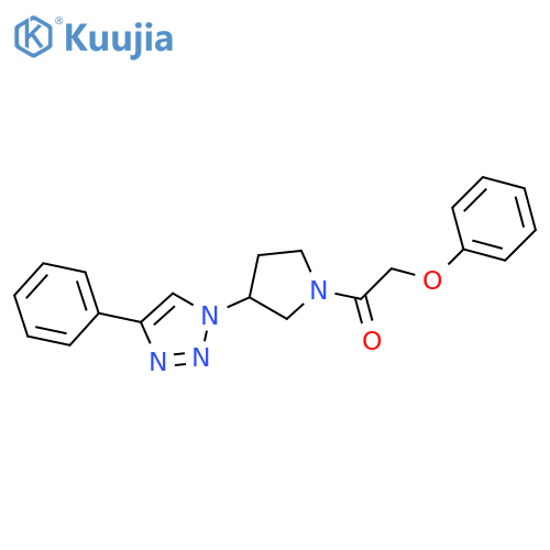 2-phenoxy-1-[3-(4-phenyltriazol-1-yl)pyrrolidin-1-yl]ethanone structure