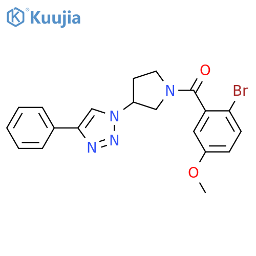 (2-Bromo-5-methoxyphenyl)[3-(4-phenyl-1H-1,2,3-triazol-1-yl)-1-pyrrolidinyl]methanone structure