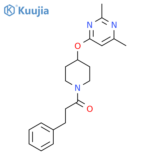 1-{4-(2,6-dimethylpyrimidin-4-yl)oxypiperidin-1-yl}-3-phenylpropan-1-one structure