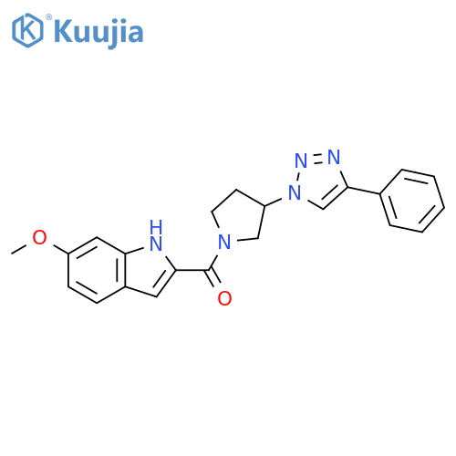(6-Methoxy-1H-indol-2-yl)[3-(4-phenyl-1H-1,2,3-triazol-1-yl)-1-pyrrolidinyl]methanone structure