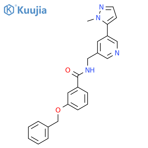 3-(benzyloxy)-N-{5-(1-methyl-1H-pyrazol-5-yl)pyridin-3-ylmethyl}benzamide structure