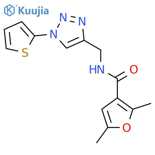 2,5-dimethyl-N-{[1-(thiophen-2-yl)-1H-1,2,3-triazol-4-yl]methyl}furan-3-carboxamide structure